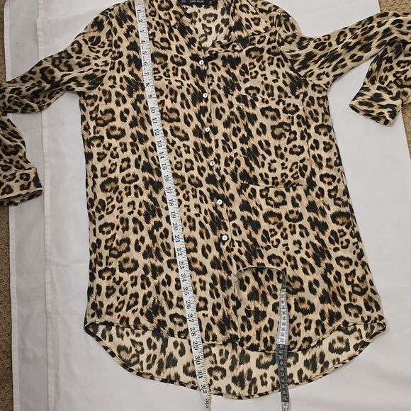 Zara Women leopard/cheetah print shirt top blouse - Picture 5 of 6